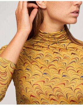 Ulla Johnson Aurelia Fitted Turtleneck Tigers Eye Sz S Small